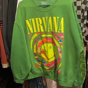 Oversized green Nirvana sweatshirt